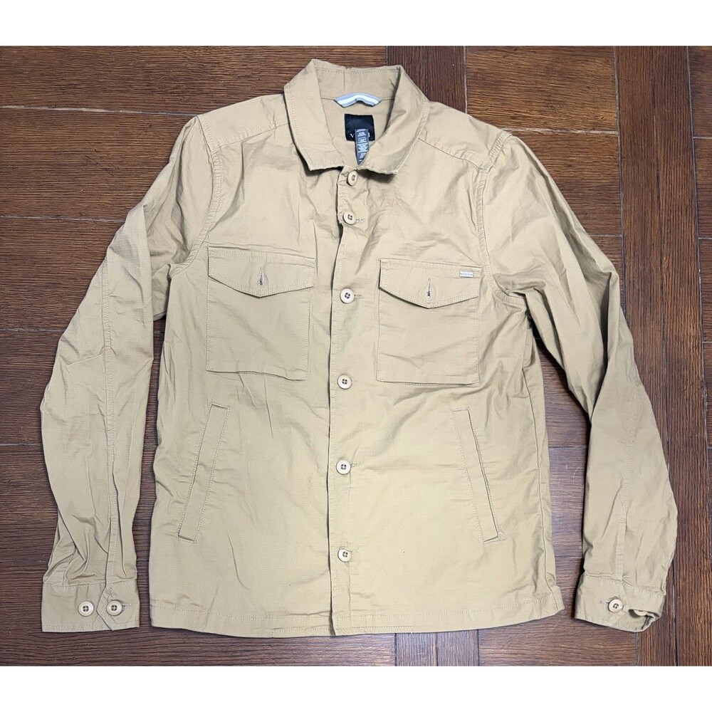 Vuori Men’s Small Ripstop Utility Button Down Jacket Brown Overshirt